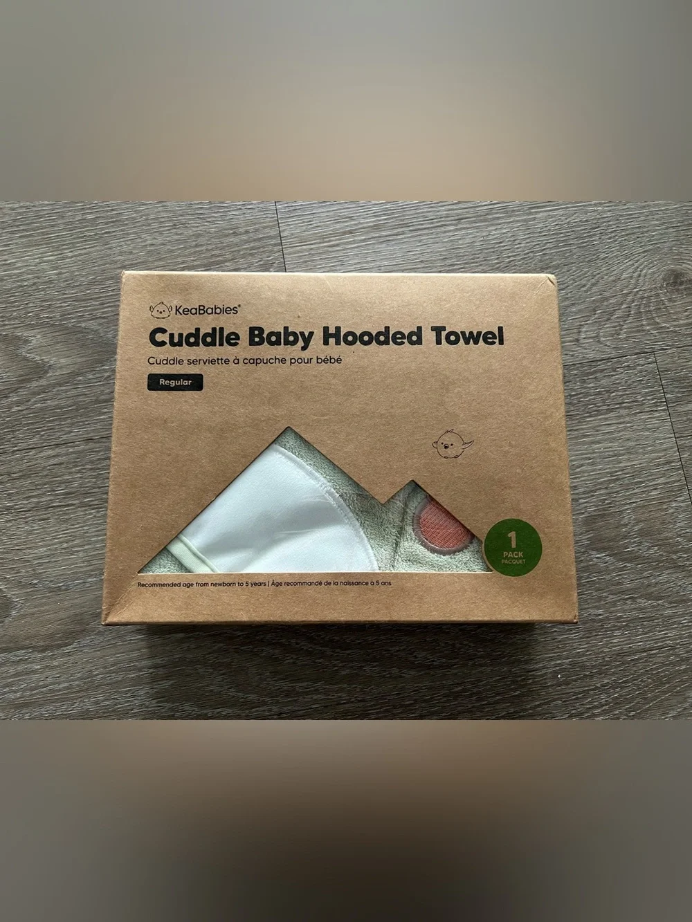 Cuddle Baby Hooded Towel - Green & White